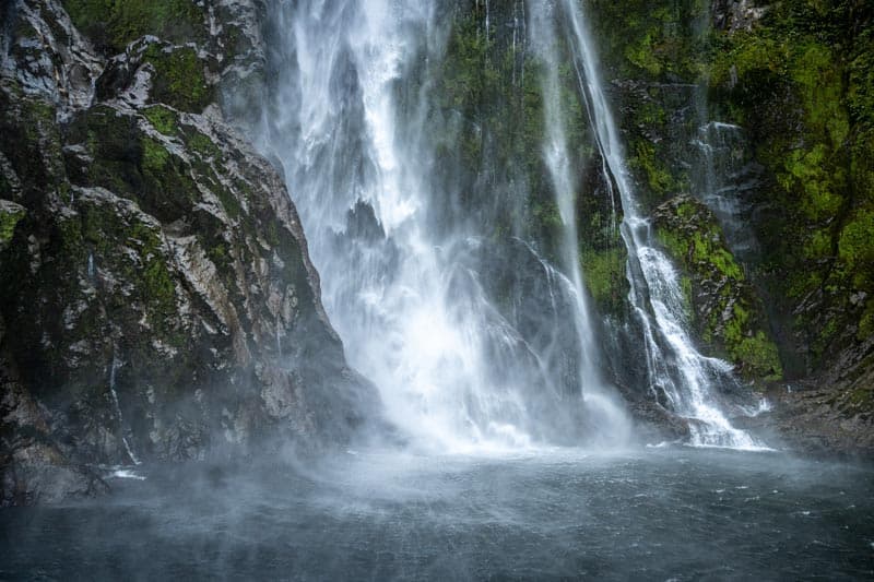 Approaching waterfalls by kayak